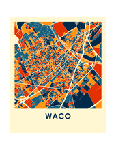 Load image into Gallery viewer, Waco Map Print - Full Color Map Poster