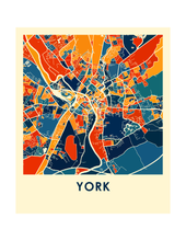 Charger l'image dans la galerie, Affiche cartographique de York - Style Chroma