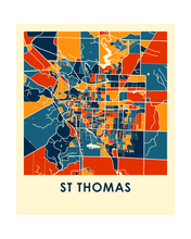 Load image into Gallery viewer, St Thomas Ontario Map Print - Full Color Map Poster