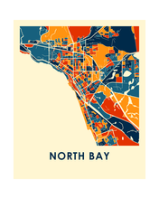 Load image into Gallery viewer, North Bay Ontario Map Print - Full Color Map Poster