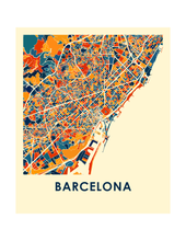 Charger l'image dans la galerie, Affiche cartographique de Barcelone - Style Chroma