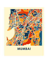 Load image into Gallery viewer, Mumbai Map Print - Full Color Map Poster