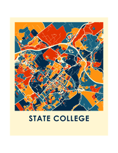 Load image into Gallery viewer, State College Map Print - Full Color Map Poster