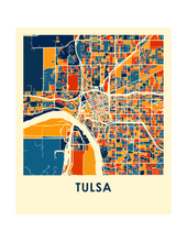 Load image into Gallery viewer, Tulsa Map Print - Full Color Map Poster