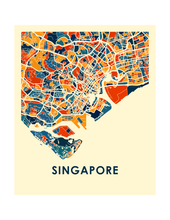 Load image into Gallery viewer, Singapore Map Print - Full Color Map Poster