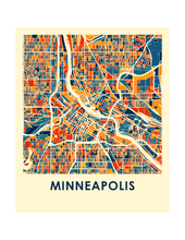 Charger l'image dans la galerie, Affiche cartographique de Minneapolis - Style Chroma