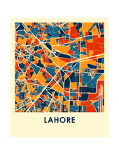 Load image into Gallery viewer, Lahore Map Print - Full Color Map Poster