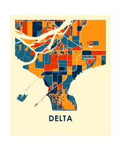 Charger l'image dans la galerie, Affiche cartographique de Delta British Columbia - Style Chroma