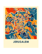Load image into Gallery viewer, Jerusalem Map Print - Full Color Map Poster