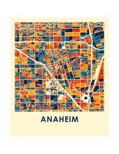Charger l'image dans la galerie, Affiche cartographique de Anaheim - Style Chroma