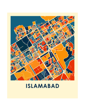 Load image into Gallery viewer, Islamabad Map Print - Full Color Map Poster