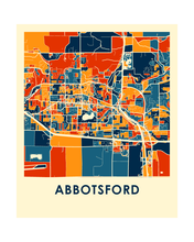 Charger l'image dans la galerie, Affiche cartographique de Abbotsford British Columbia - Style Chroma