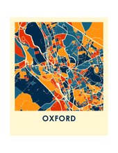 Load image into Gallery viewer, Oxford Map Print - Full Color Map Poster