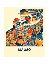 Charger l'image dans la galerie, Affiche cartographique de Malmo - Style Chroma