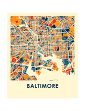 Charger l'image dans la galerie, Affiche cartographique de Baltimore - Style Chroma