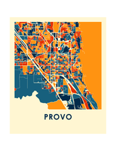 Load image into Gallery viewer, Provo UT Map Print - Full Color Map Poster