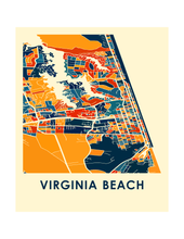 Load image into Gallery viewer, Virginia Beach Map Print - Full Color Map Poster