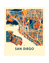 Load image into Gallery viewer, San Diego Map Print - Full Color Map Poster