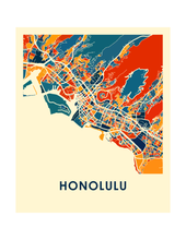 Load image into Gallery viewer, Honolulu Map Print - Full Color Map Poster