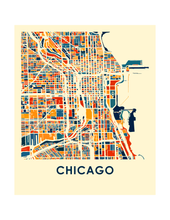 Charger l'image dans la galerie, Affiche cartographique de Chicago - Style Chroma