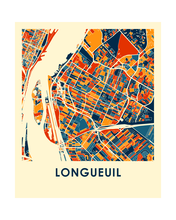 Load image into Gallery viewer, Longueuil Quebec Map Print - Full Color Map Poster