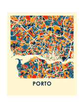 Load image into Gallery viewer, Porto Map Print - Full Color Map Poster