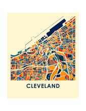 Charger l'image dans la galerie, Affiche cartographique de Cleveland - Style Chroma