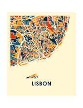Charger l'image dans la galerie, Affiche cartographique de Lisbone - Style Chroma