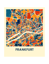 Charger l'image dans la galerie, Affiche cartographique de Francfort - Style Chroma