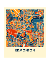 Charger l'image dans la galerie, Affiche cartographique de Edmonton - Style Chroma