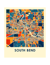 Load image into Gallery viewer, South Bend Map Print - Full Color Map Poster