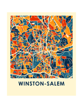 Load image into Gallery viewer, Winston-Salem Map Print - Full Color Map Poster