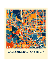 Charger l'image dans la galerie, Affiche cartographique de Colorado Springs - Style Chroma
