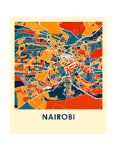 Charger l'image dans la galerie, Affiche cartographique de Nairobi - Style Chroma