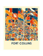 Charger l'image dans la galerie, Affiche cartographique de Fort Collins - Style Chroma