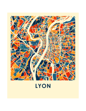 Load image into Gallery viewer, Lyon Map Print - Full Color Map Poster