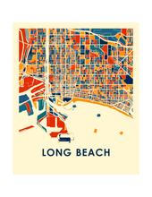 Charger l'image dans la galerie, Affiche cartographique de Long Beach - Style Chroma
