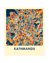 Load image into Gallery viewer, Kathmandu Map Print - Full Color Map Poster