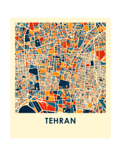 Load image into Gallery viewer, Tehran Map Print - Full Color Map Poster