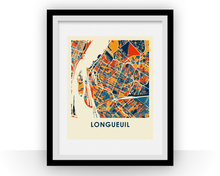 Load image into Gallery viewer, Longueuil Quebec Map Print - Full Color Map Poster