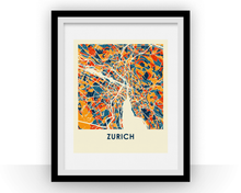 Load image into Gallery viewer, Zurich Map Print - Full Color Map Poster