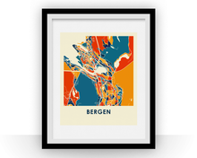 Charger l'image dans la galerie, Bergen Map Print - Full Color Map Poster