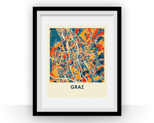 Charger l'image dans la galerie, Graz Map Print - Full Color Map Poster