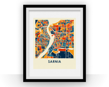 Load image into Gallery viewer, Sarnia Ontario Map Print - Full Color Map Poster