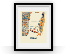Charger l'image dans la galerie, Miami Map Print - Full Color Map Poster