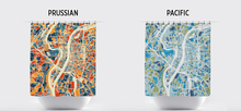 Load image into Gallery viewer, Lyon Map Shower Curtain - france Shower Curtain - Chroma Series
