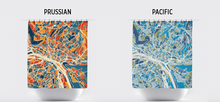 Load image into Gallery viewer, Rouen Map Shower Curtain - france Shower Curtain - Chroma Series