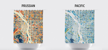 Load image into Gallery viewer, Portland Map Shower Curtain - usa Shower Curtain - Chroma Series