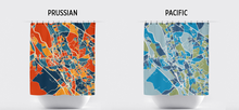 Load image into Gallery viewer, Oxford Map Shower Curtain - uk Shower Curtain - Chroma Series