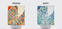 Load image into Gallery viewer, Geneva Map Shower Curtain - switzerland Shower Curtain - Chroma Series